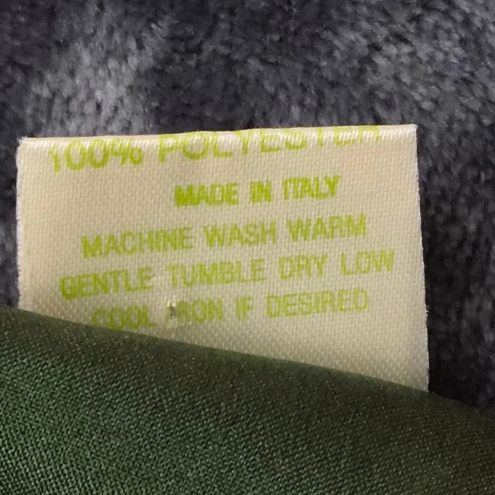 Elwin Italy Square Scarf Olive Green Paisley Scroll Print Large 34.5